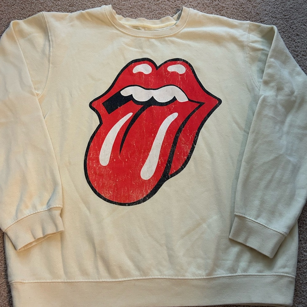 The Rolling Stones Yellow and Red Crewneck Sweater